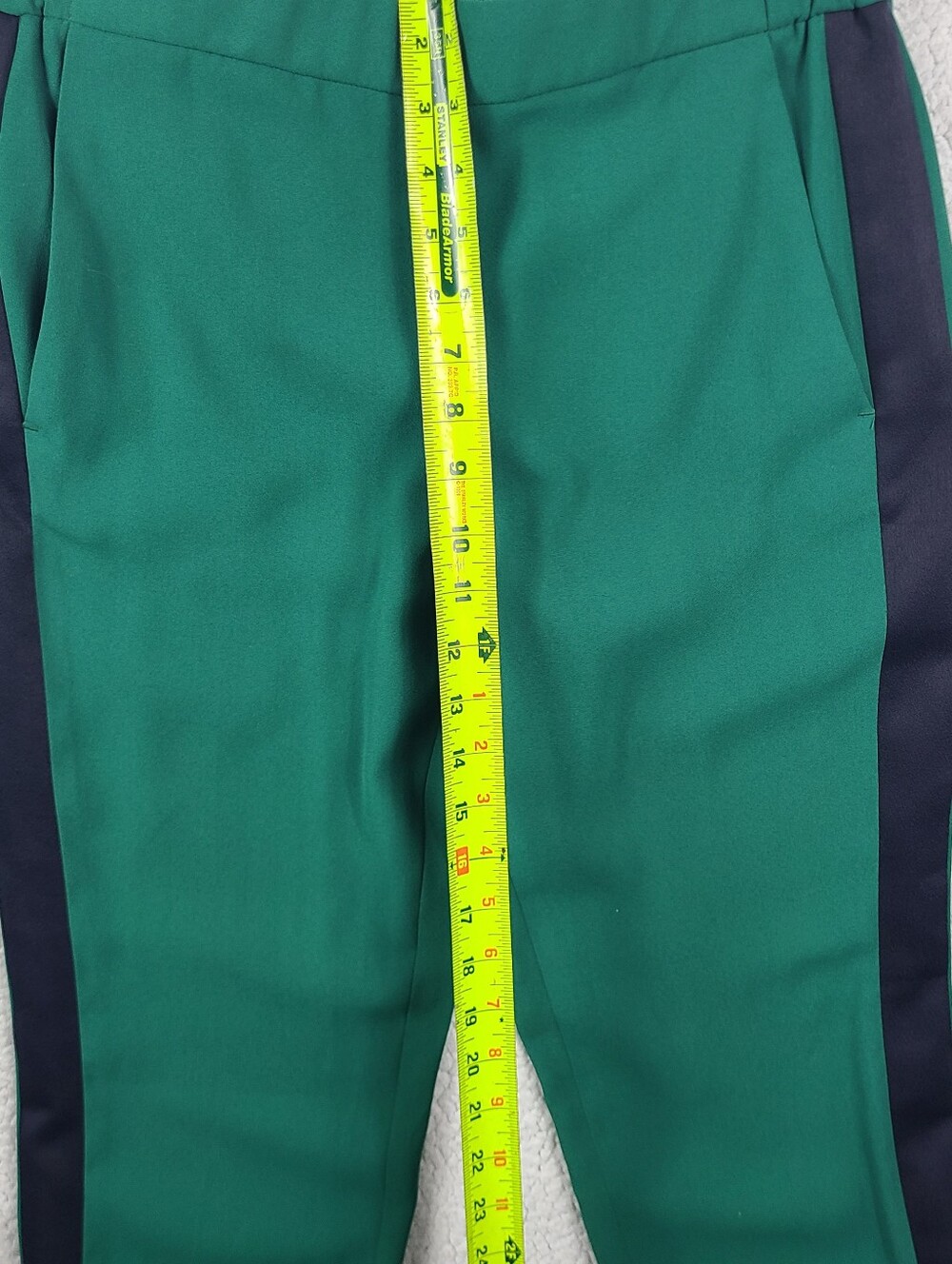 Ann Taylor Green Side Stripe Ankle Dress Pants Small S - Picture 3 of 13